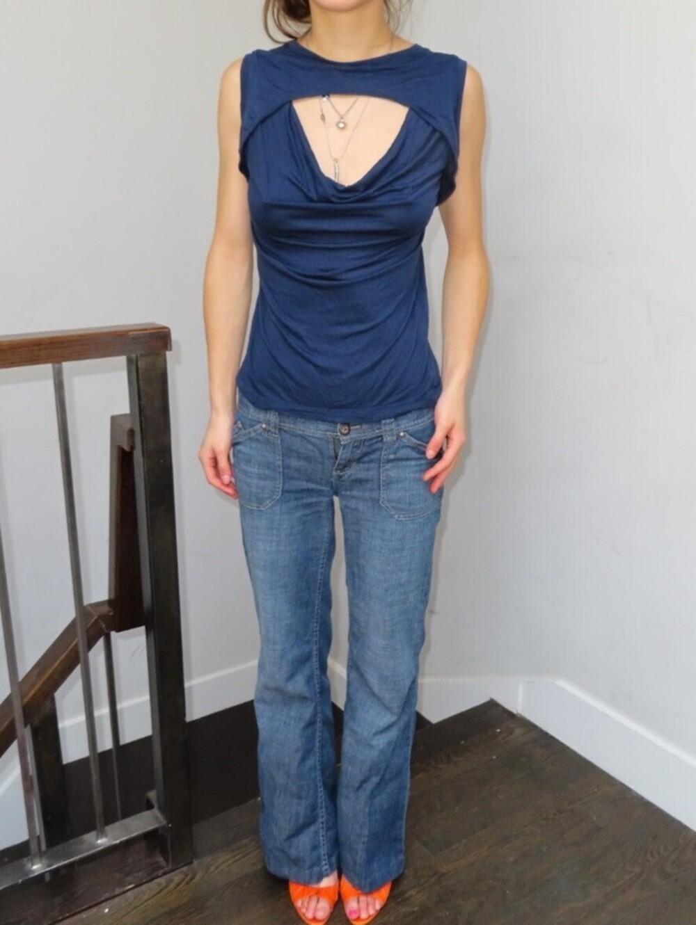 BCBGMAXAZRIA Women's Navy Vests-tanks-cami